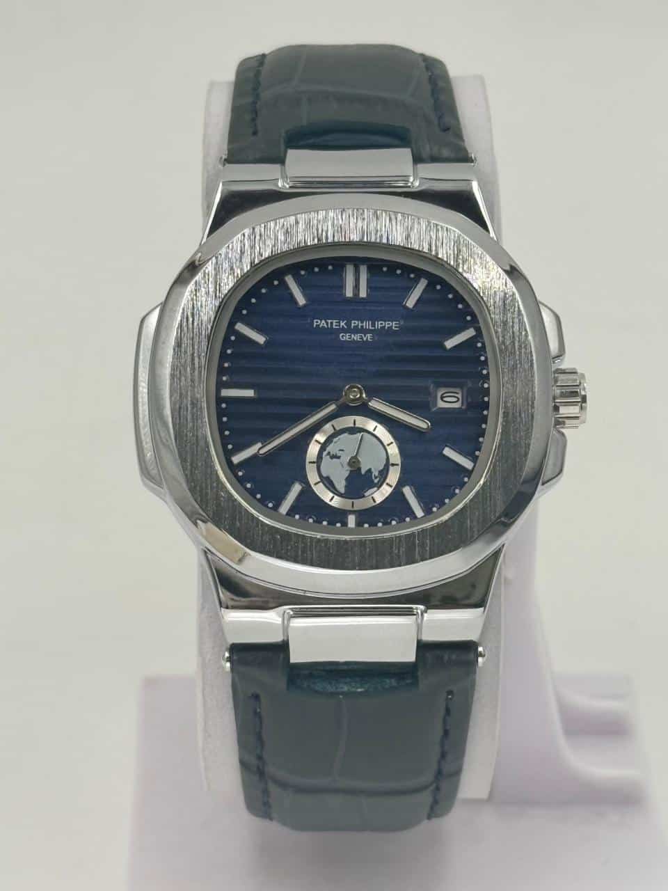 Patek Philippe Nautilus Annual Calendar Leather Belt (Dark Blue) - Image 4