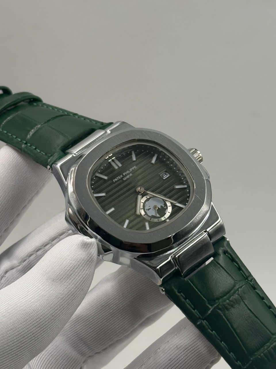 Patek Philippe Nautilus Annual Calendar Leather Belt (Green) - Image 5