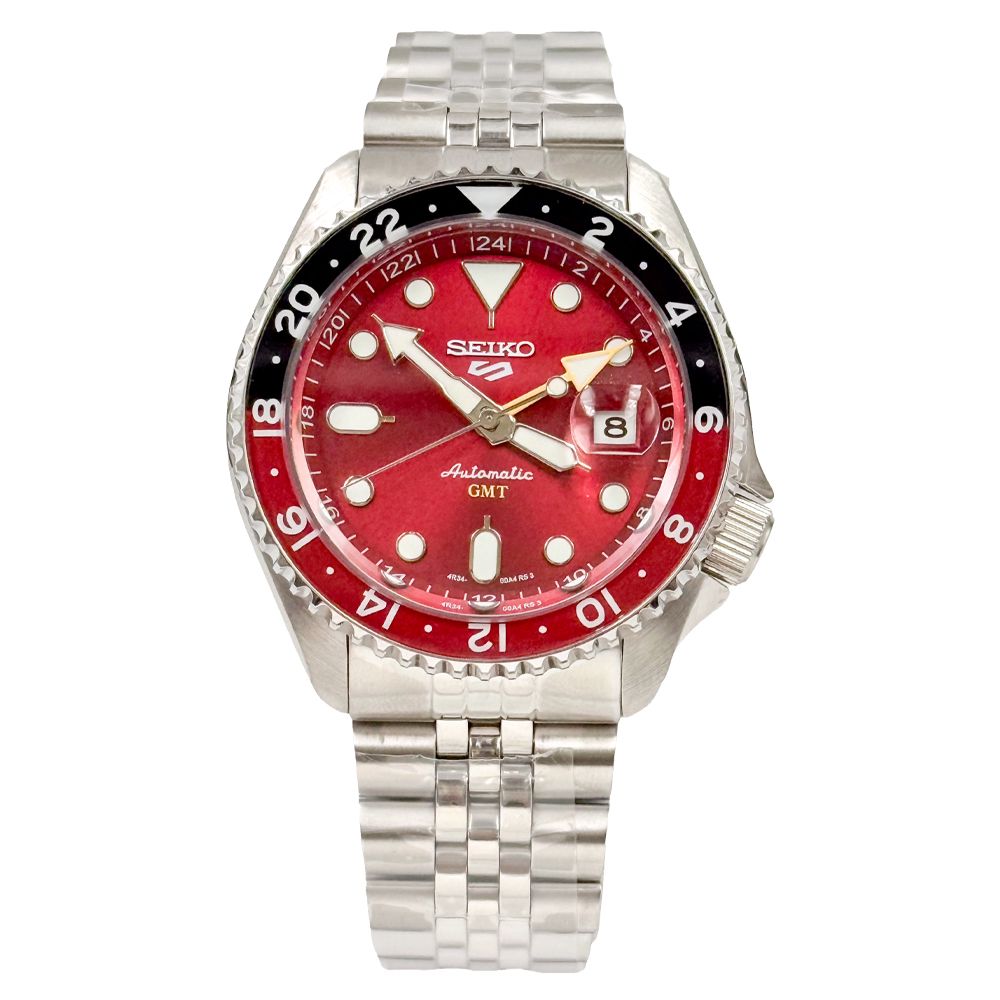 Seiko 5 Sports SKX Series GMT Automatic Men’s Watch with Passion Red Dial