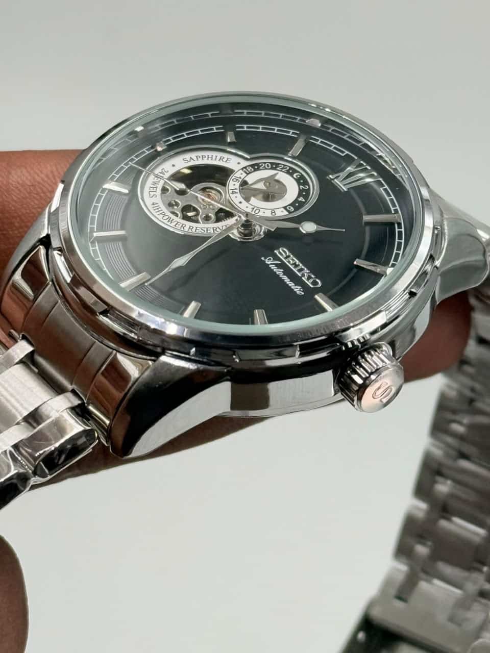 Seiko Presage Open Heart Automatic Watch Black Dial - Image 4