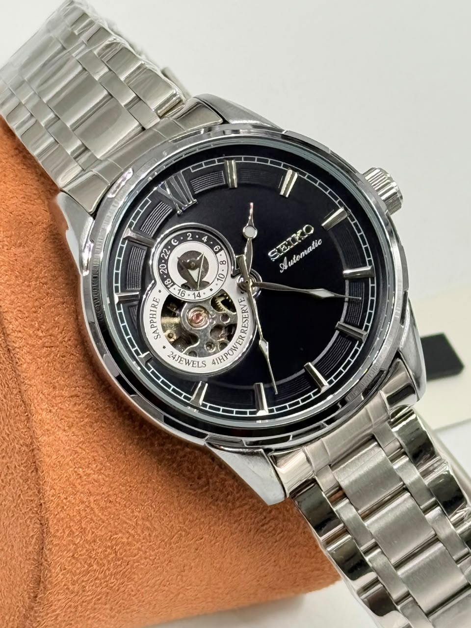 Seiko Presage Open Heart Automatic Watch Black Dial - Image 3