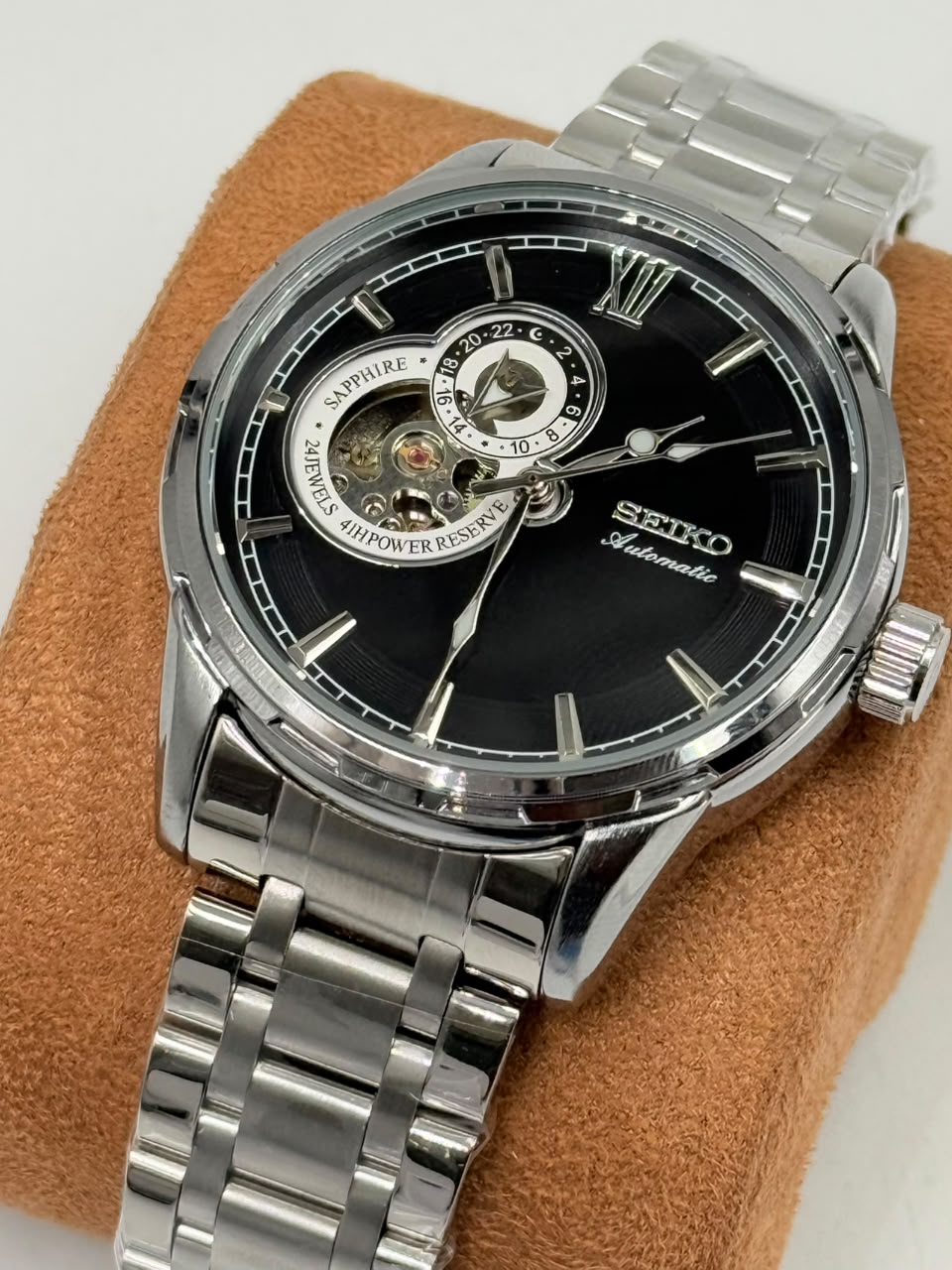 Seiko Presage Open Heart Automatic Watch Black Dial - Image 6