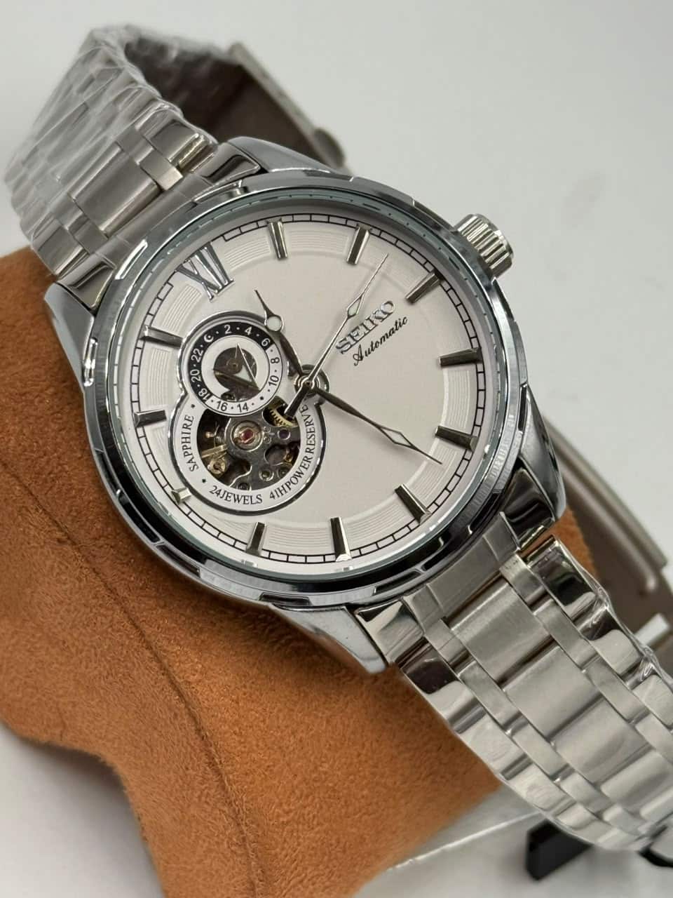 Seiko Presage Open Heart Automatic Watch White Dial - Image 7