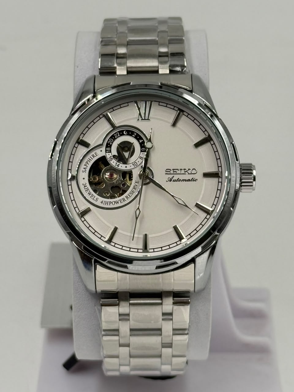 Seiko Presage Open Heart Automatic Watch White Dial - Image 2