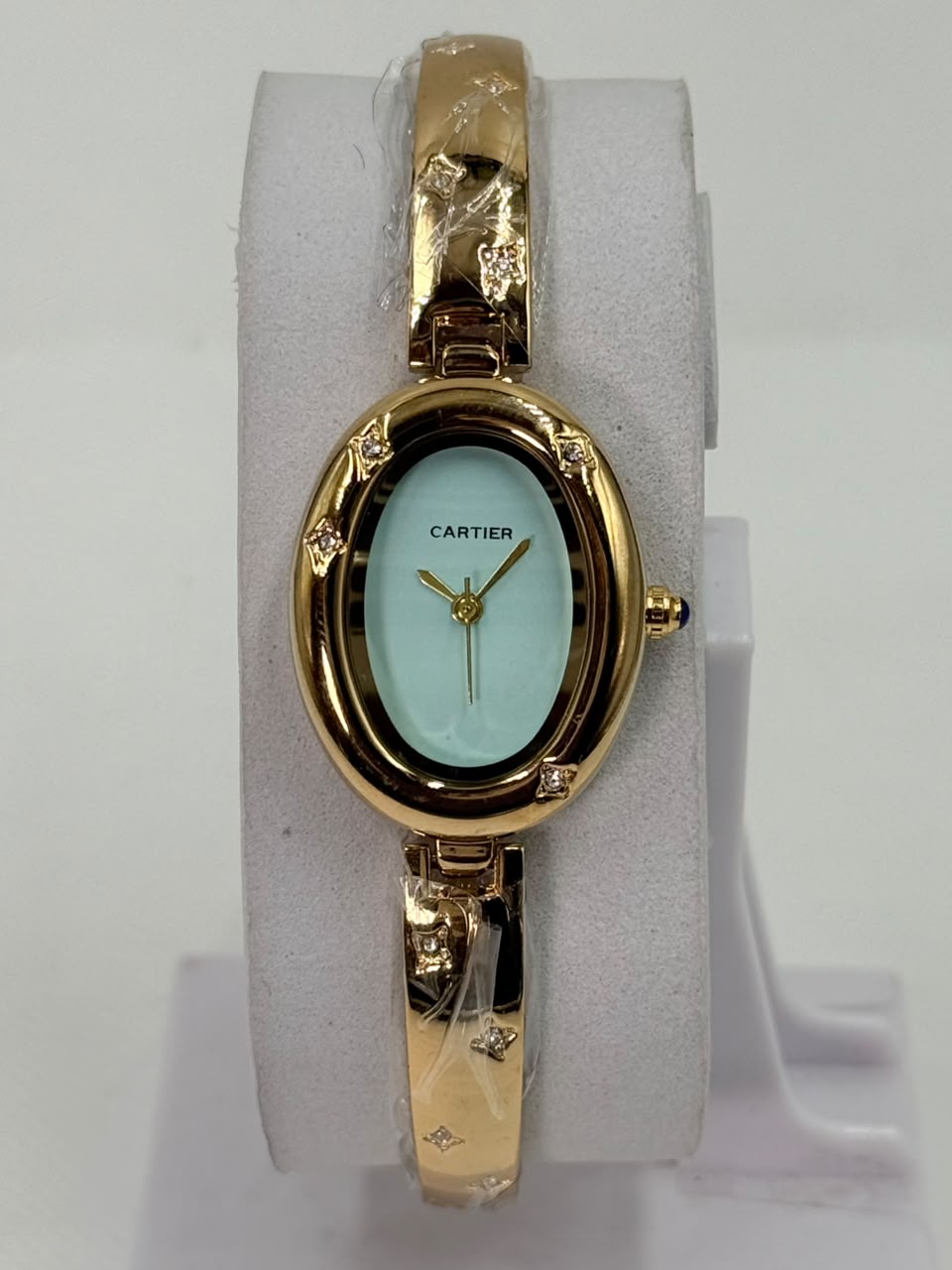 Cartier Baignoire Allongée Bangle Women’s Watch turquoise Blue Dial Gold Case - Image 3