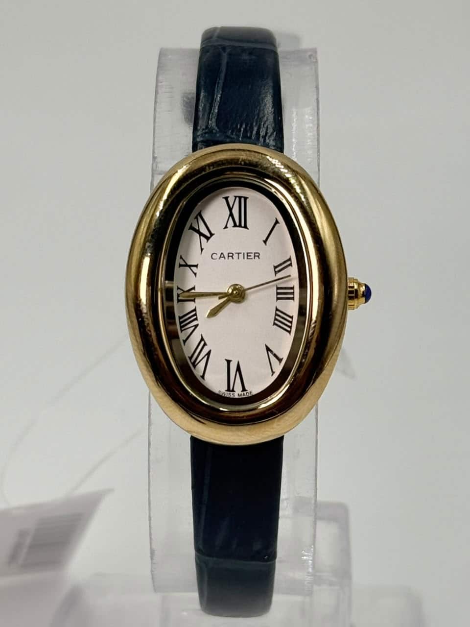 Cartier Baignoire luxury Blue leather Belt Women’s Watch - Image 4