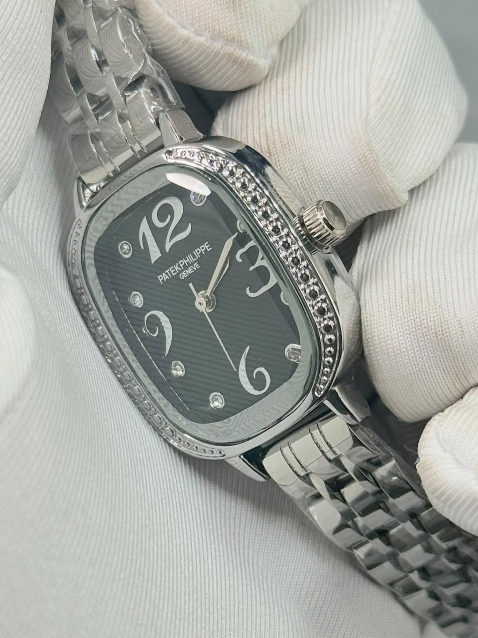 Patek Philippe Gondolo Serata Black Dial Silver Case Women’s Watch - Image 4