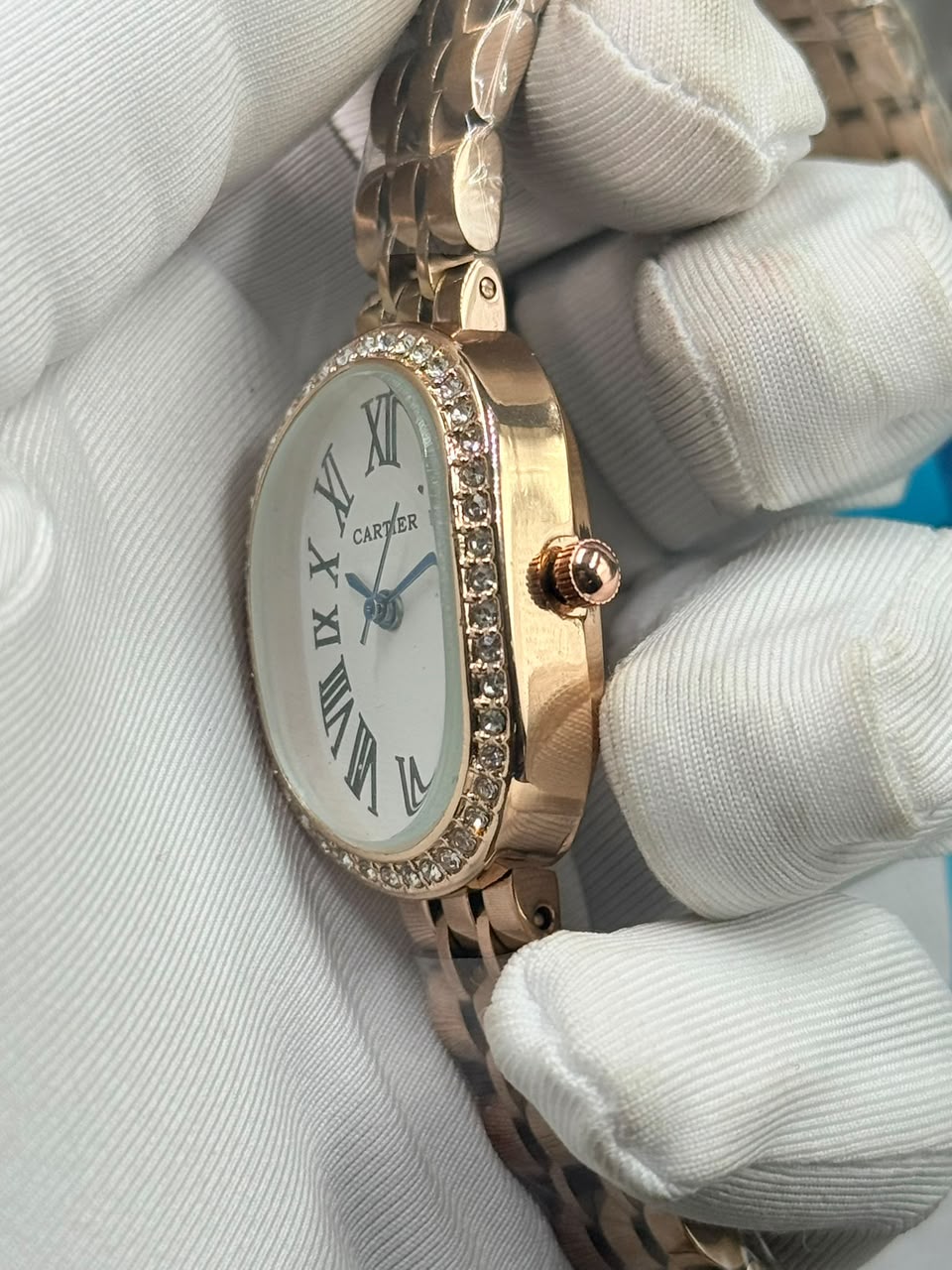 Cartier Baignoire luxury Stone Bezel White Dial Women’s Watch - Image 6