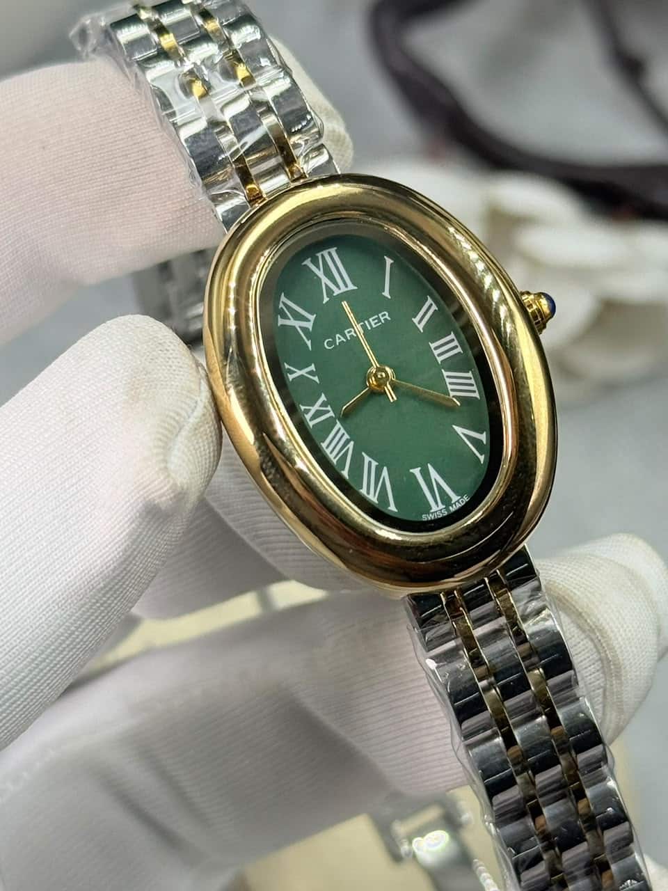 Cartier Baignoire luxury Green Dial Women’s Watch - Image 7