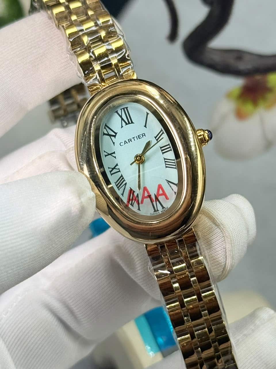 Cartier Baignoire luxury light blue Dial Women’s Watch - Image 2
