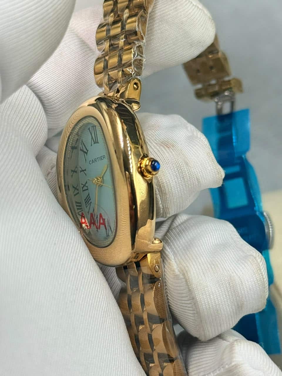 Cartier Baignoire luxury light blue Dial Women’s Watch - Image 6