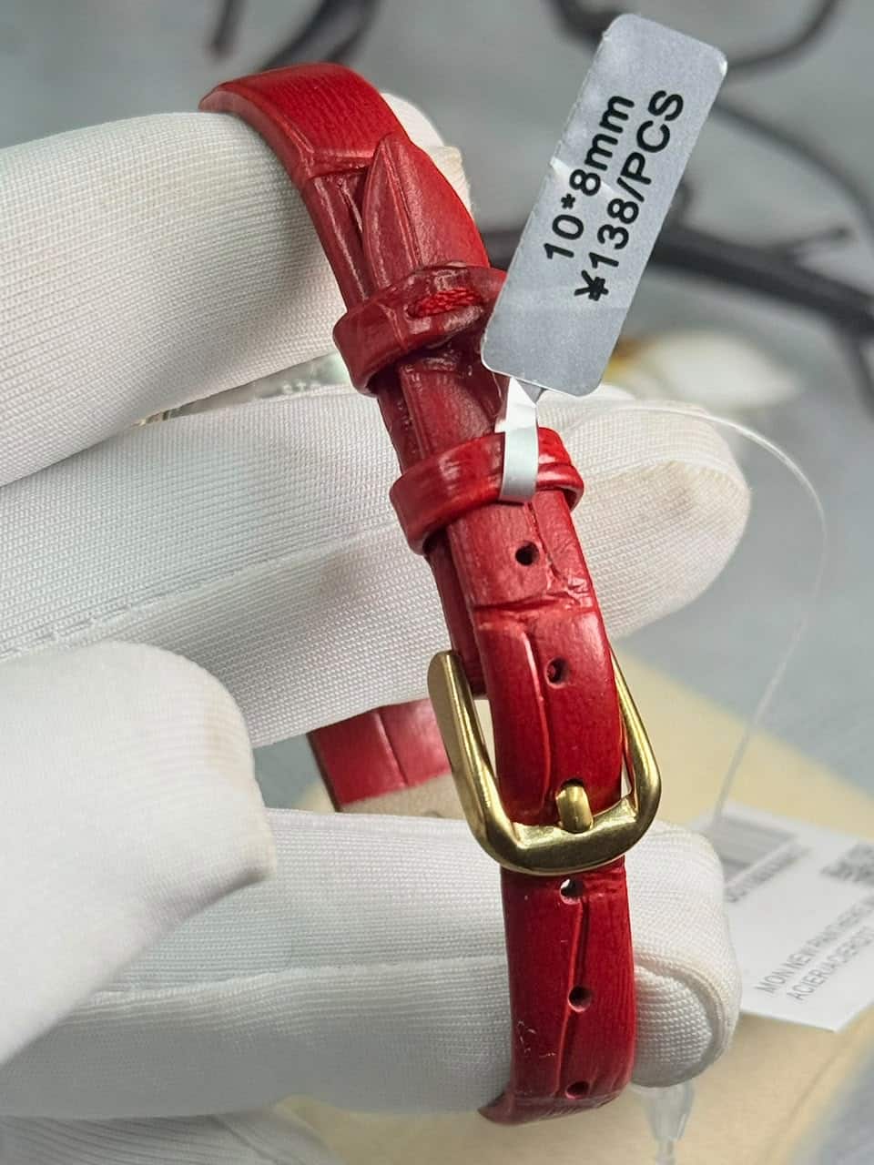 Cartier Baignoire luxury Red leather Belt Women’s Watch - Image 8