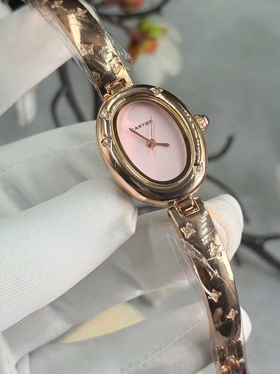 Cartier Baignoire Allongée Bangle Women’s Watch pink Dial Rose Gold Case - Image 5