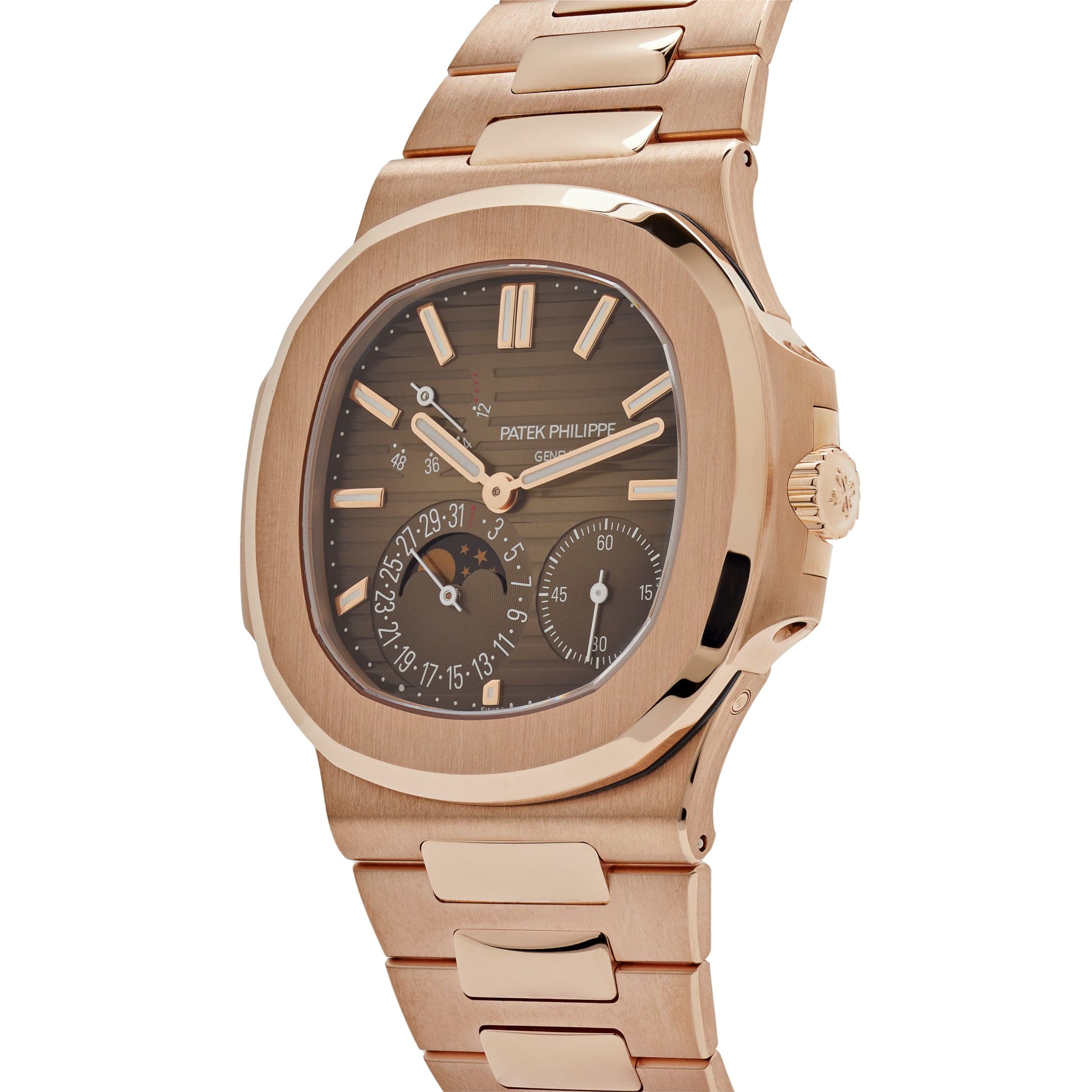 Patek Philippe Nautilus Moonphase 40mm Rose Gold Stainless Steel Brown dial. - Image 2