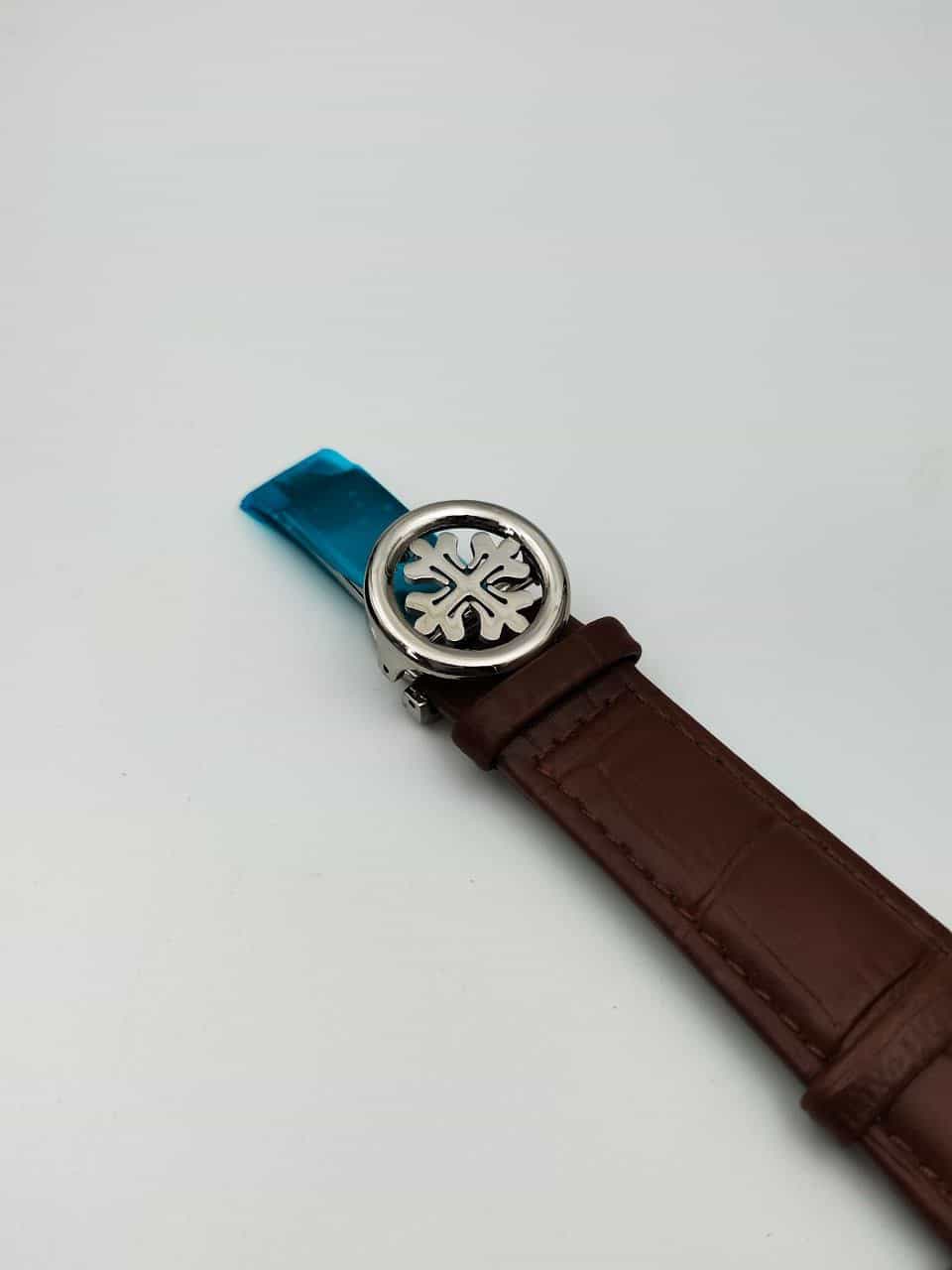 PATEK-201912 BROWN BELT WHITE DIAL MEN’S WATCH - Image 4