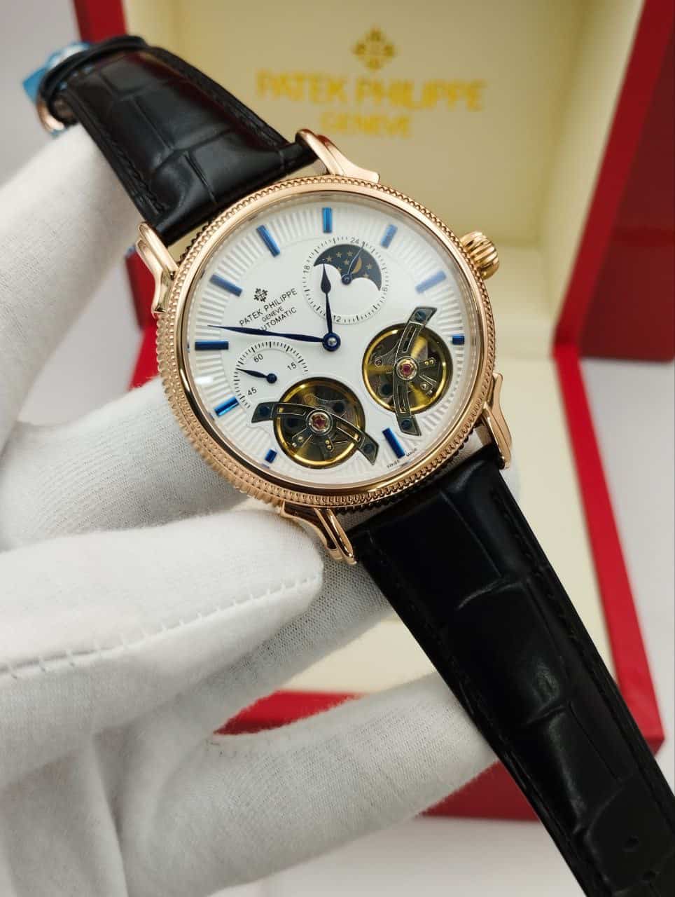 Patek Phillippe Double Tourbillon 41mm White Dial Men’s Watch. - Image 5