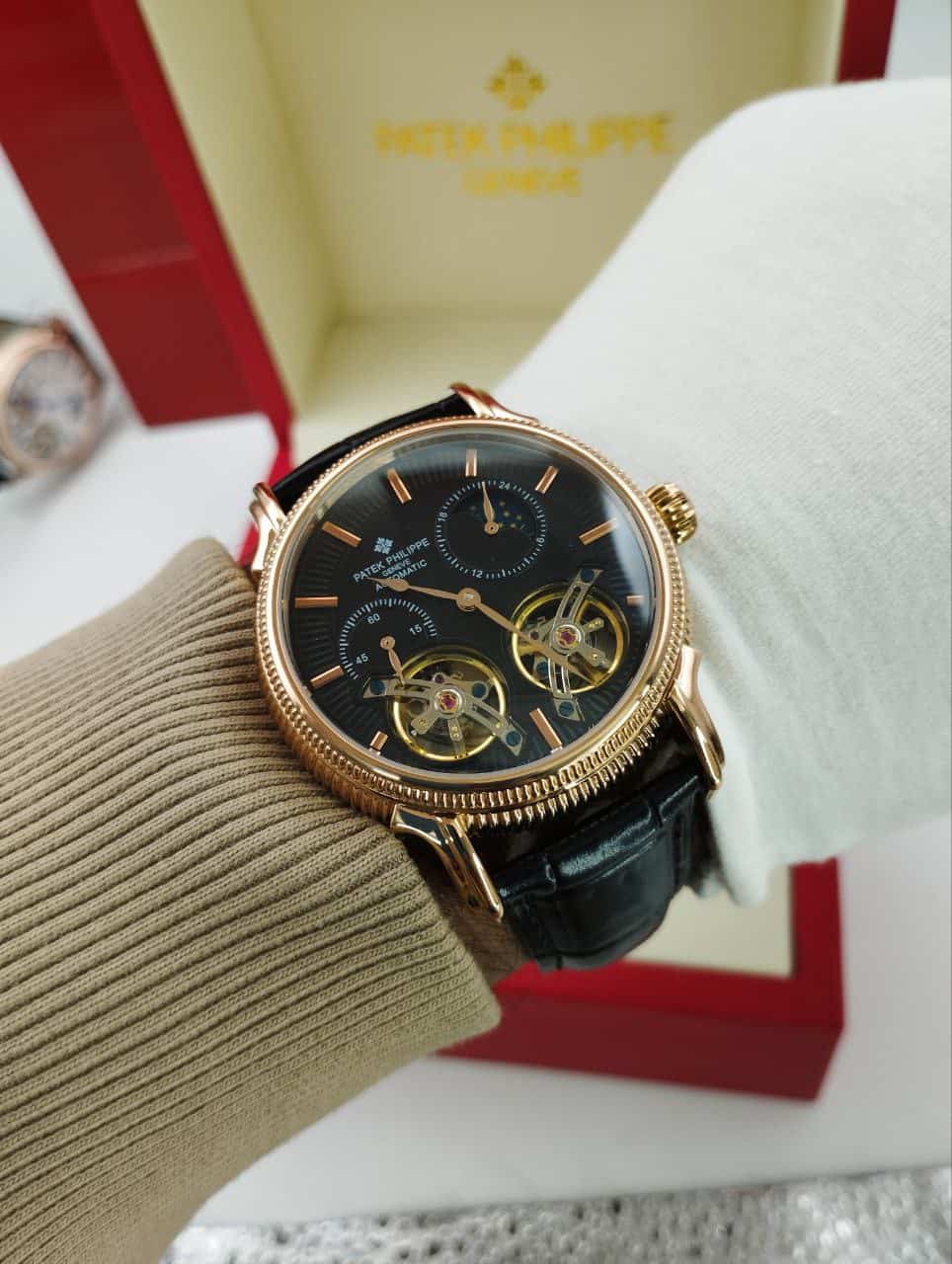 Patek Phillippe Double Tourbillon 41mm Black Dial Men’s Watch. - Image 2
