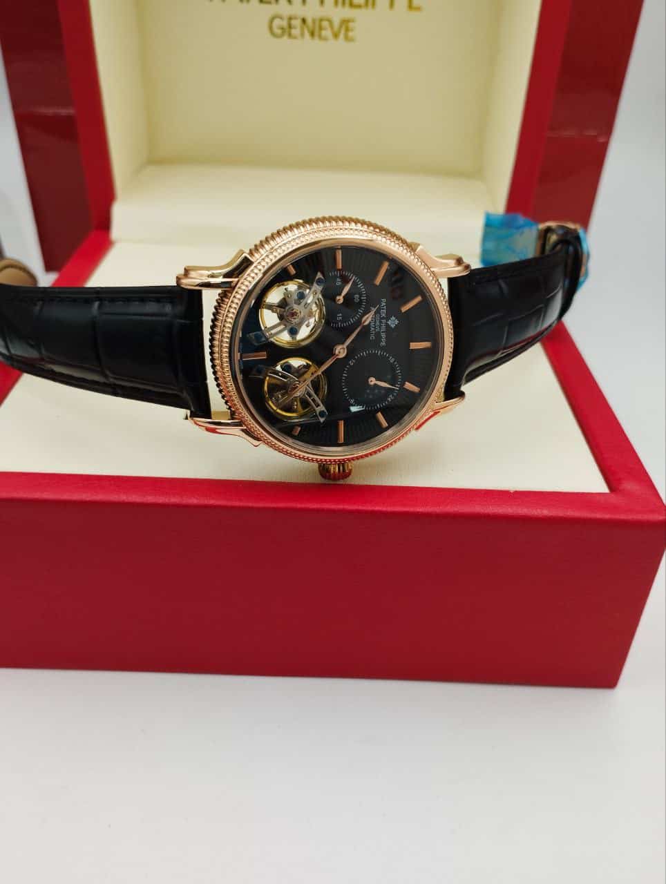 Patek Phillippe Double Tourbillon 41mm Black Dial Men’s Watch. - Image 3