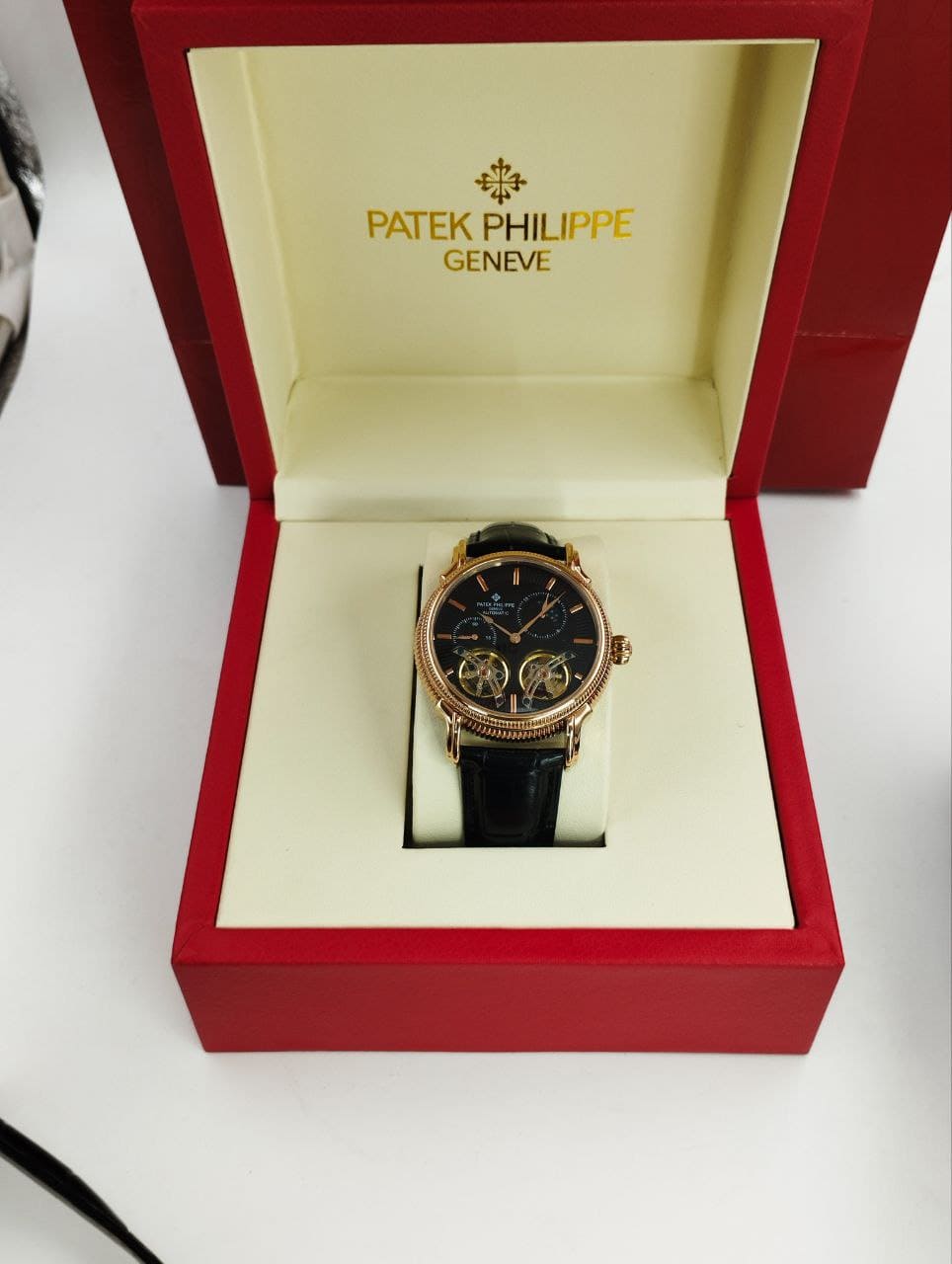 Patek Phillippe Double Tourbillon 41mm Black Dial Men’s Watch. - Image 7