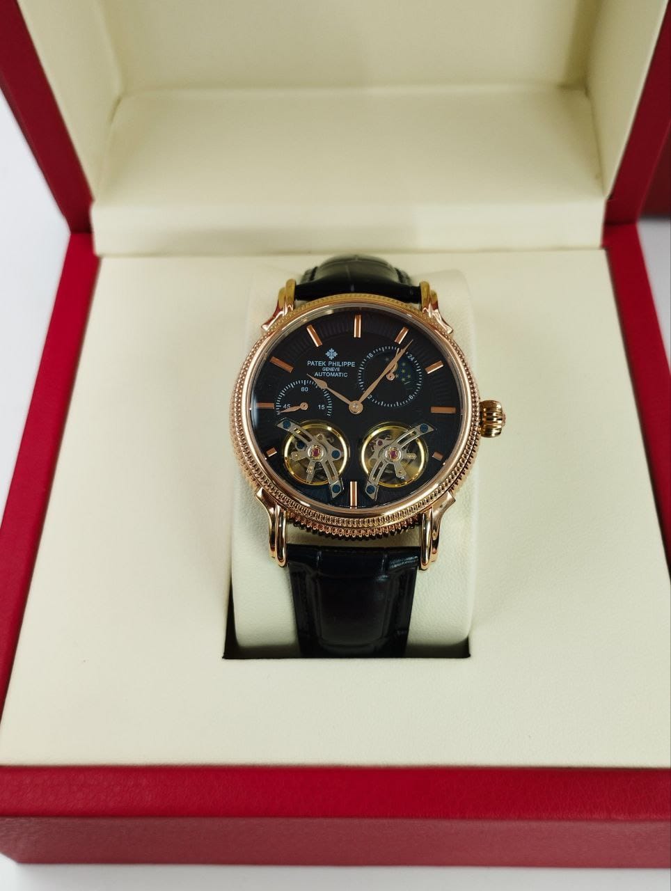 Patek Phillippe Double Tourbillon 41mm Black Dial Men’s Watch. - Image 8