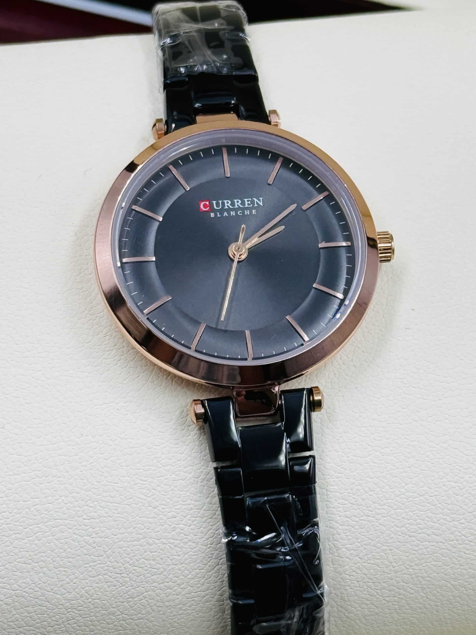 CURREN 9054 Women's Black Watch with Rose Gold Case & Bracelet | Time Ticking - Image 2