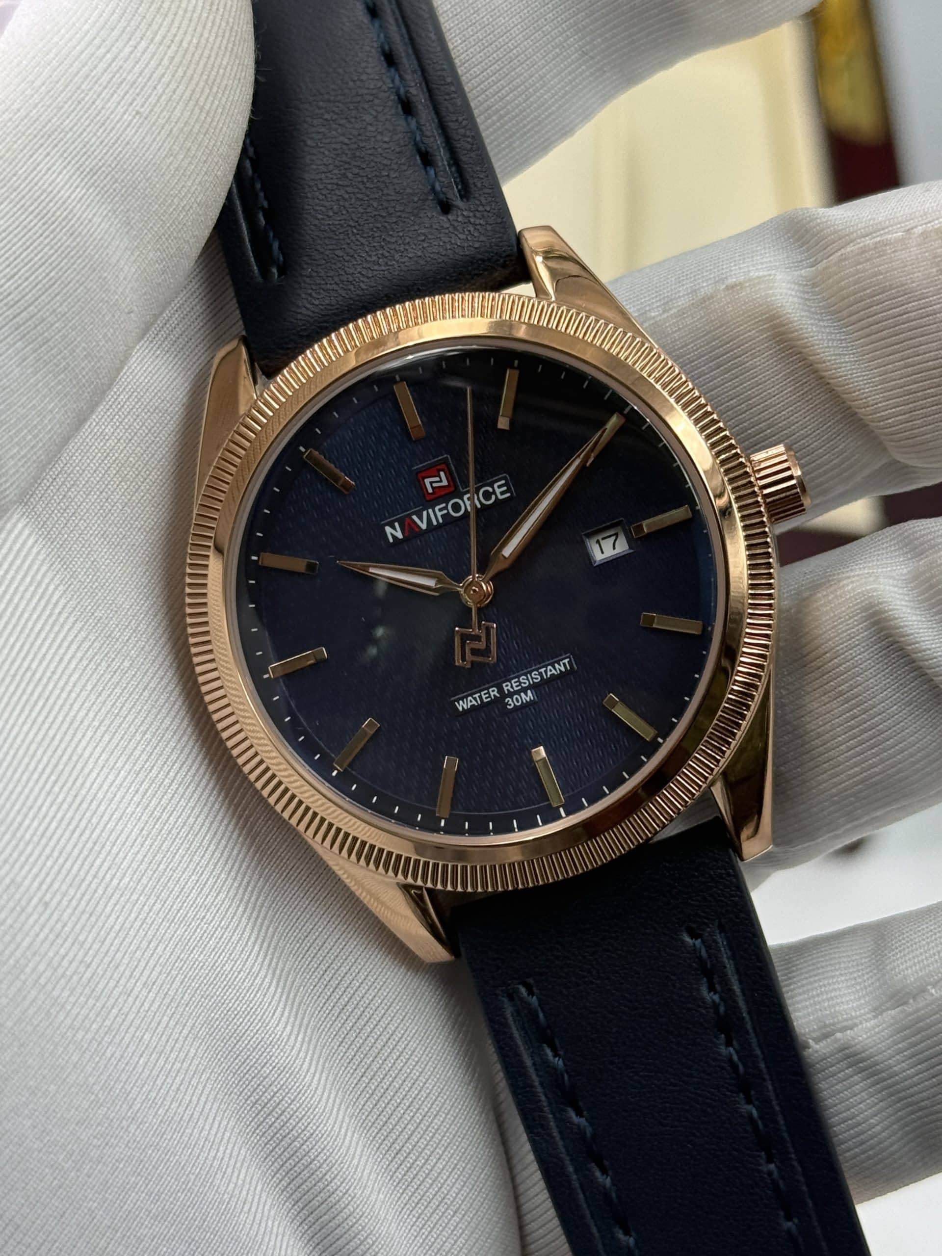 NAVIFORCE NF9276L Men's Blue Dial Gold-Tone Watch with Blue Strap - Image 3
